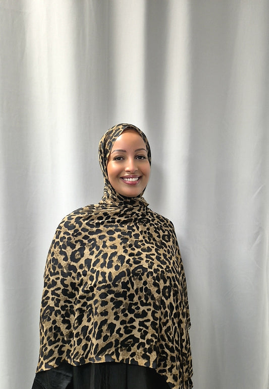 Cheetah chiffon hijab