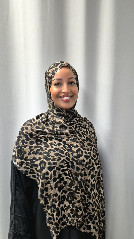 Cheetah chiffon hijab